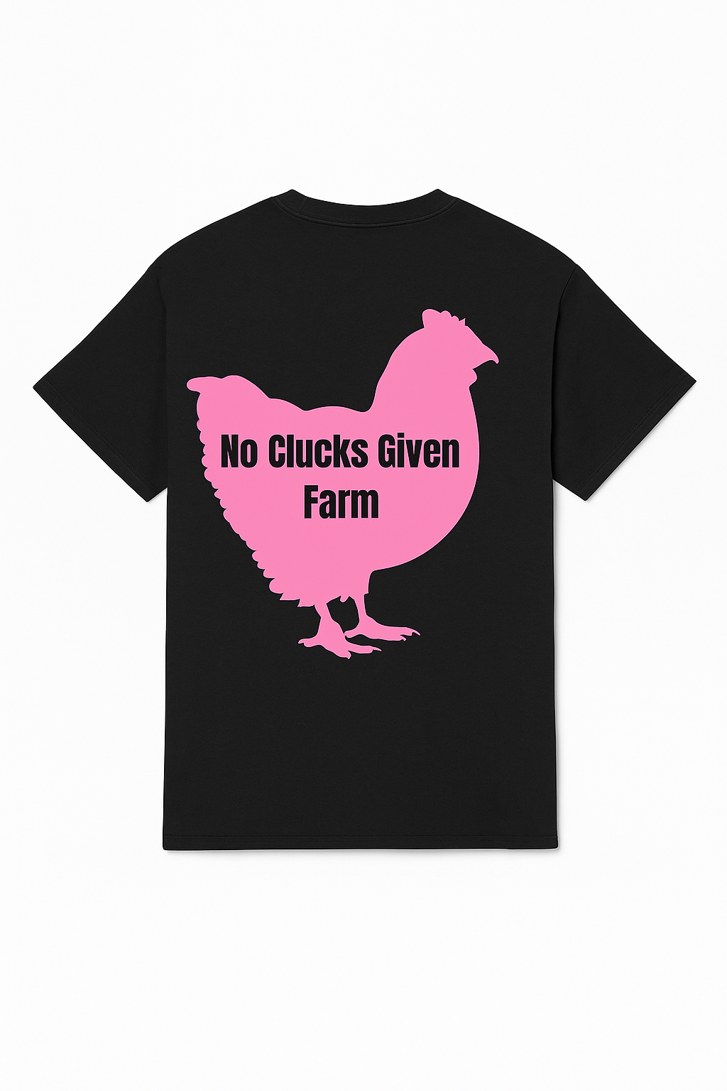 No Clucks Given: Tee – Hot Pink Logo (Back Print)